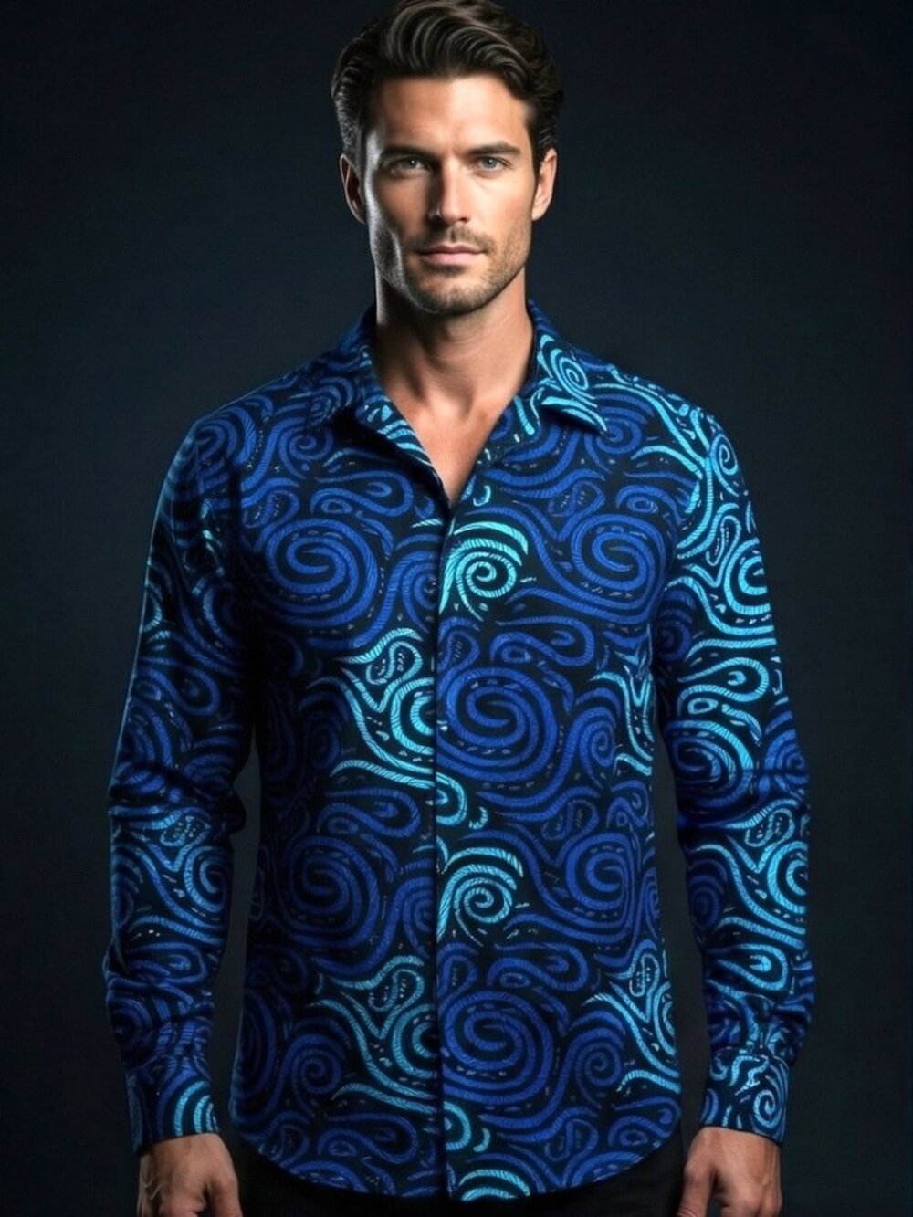 Custom Tailored African Wax Print Shirt, XL